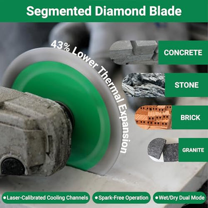 4-1/2 Inch Compact Circular Saw Blade Set, 4.5" Diamond Saw Blade Set for Angle Grinder, with Super Thin Diamond Blade ＆Segmented Diamond Blade, 7/8" Arbor (5-Pack) - size: 4.5" Combo Size