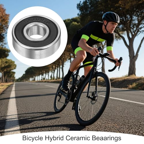 uxcell 608-2RS Hybrid Ceramic Deep Groove Ball Bearings 8x22x7mm Si3N4 Silicon Nitride Balls Steel Rings Double Sealed Bearing for Motors, CNC Spindles (ABEC5) - size: 608-2RS