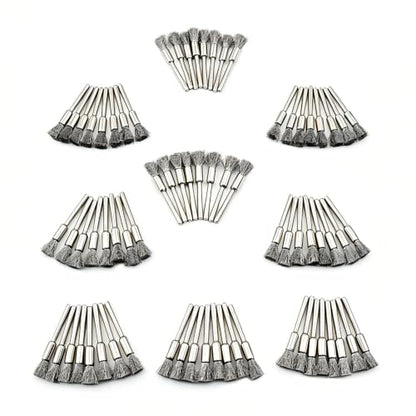 Merryland 72 Pack Wire Brush Steel Brush Pen Brush for Dremel Mini Brush - size: Pen Brush