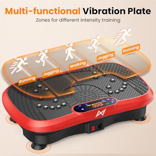 AXV Vibration Plate Exercise Machine Fitness Platform Body Vibrating Board - color: BT.PRO.RED