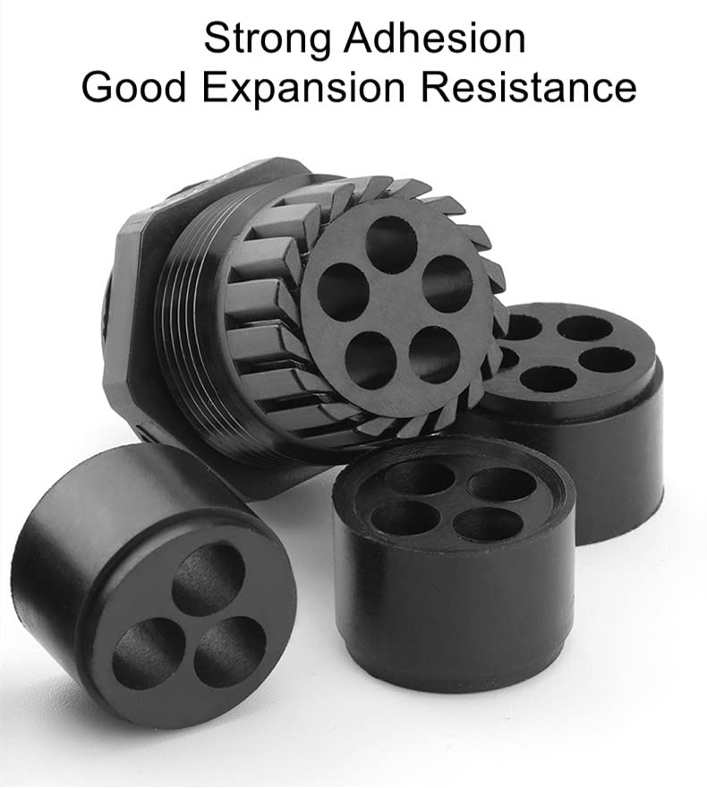 Fielect M25 Cable Gland 7 Holes Waterproof Nylon Joint Adjustable Locknut for 2-4mm Dia Wire 1Pcs - color: 7 15mm 25mm