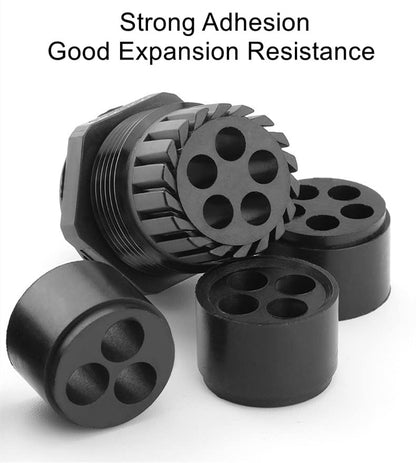 Fielect M25 Cable Gland 7 Holes Waterproof Nylon Joint Adjustable Locknut for 2-4mm Dia Wire 1Pcs - color: 7 15mm 25mm