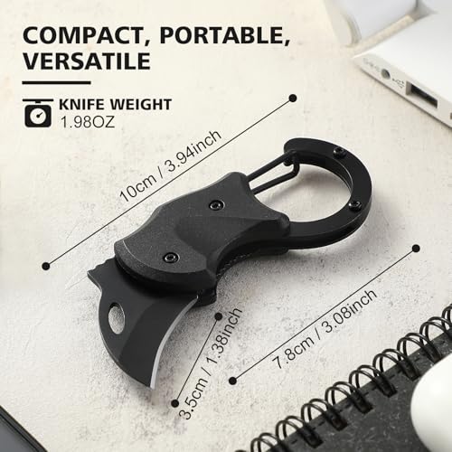 2 Pack Small Pocket Knife Gifts for Men & Women, Cool Folding Knife Box Cutter, Mini EDC Knives for Everyday Carry(Black & Orange) - color: Black & Orange)