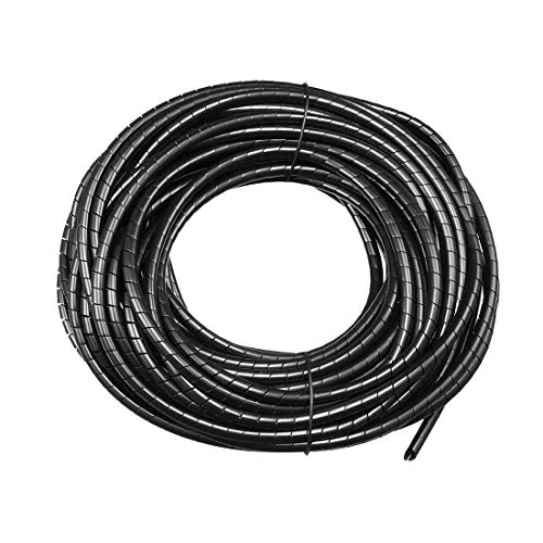 uxcell 2.8mm Flexible Spiral Cable Wrap Wire Cord Wraps Manage Cord 22M Length Black - size: 1.8mmx2.8mmx22000mm
