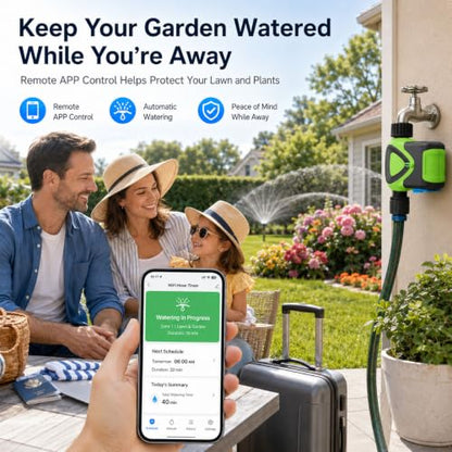 Smart WiFi Hose Timer No Hub Required, App-Controlled Sprinkler Timer for Garden Hose, Automatic Watering Timer for Lawn Yard Greenhouse, Rain Delay, 3/4 Inch Faucet, IP65 Waterproof - style: WiFi Water Timer