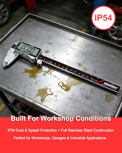 8" Digital Caliper, 0.001" Precision Rechargeable Vernier Caliper - USB-C, IP54 Protection，Full Stainless Steel, Inch/MM/Fraction, Large LCD Measuring Tool for Machining, DIY & 3D Printing - size: 8"-USB‑C