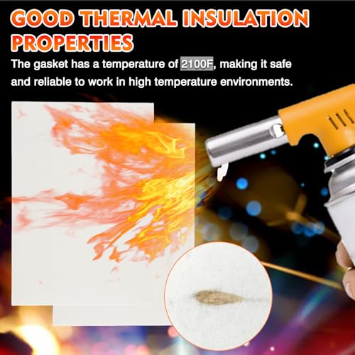 8 Pcs High Temperature Gasket Paper, Fireproof Insulation Sheet for Pellet Stove, Wood Stove, Kiln, Boiler, Forge, RV Furnace Gaskets DIY Cut, Ceramic Fiber Gasket Materialc, 7" x 10"x1/8"