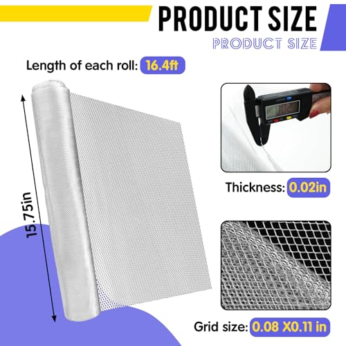 15.7 in x 16.4 Ft Silver Aluminum Wire Mesh Roll for Arts and Craft