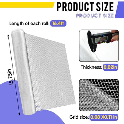 15.7 in x 16.4 Ft Silver Aluminum Wire Mesh Roll for Arts and Craft
