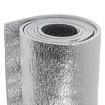 5mm Reflective Insulation Foam Core Radiant Barrier 40“ × 80” Double Side Foil Cold and Heat Shield Thermal Insulation for Ceilings,Walls,Steel Buildings,Roofing ect - size: double side foil 40"×80"