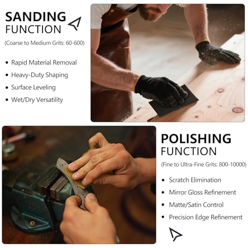 Sandpaper 180 Grit, Wet Dry Sand Paper 9 x 3.6 Inch - size: 9 x 3-2/3 Inch, style: 180Grit