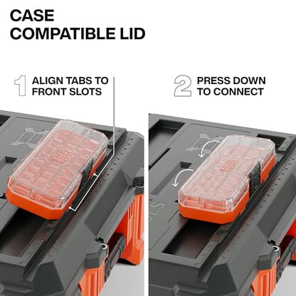 Klein Tools 54200MBX MODbox Medium Deep Tool Box, Heavy Duty Organizer with Removable Tray, Water and Debris Resistant, Stackable Module - size: Medium