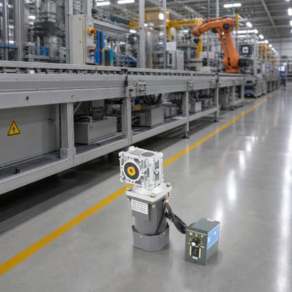 Electric Gear Motor 120W 60HZ 90-1650r/min/50Hz 90-1350r/min 80K Worm Gear Reducer Gearbox High Torque with Adjustable Speed Reversing Function&Self-Locking Function - size: 120W