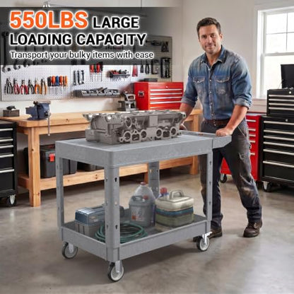 Utility Rolling Storage Cart, 34 x 17 Inch, 550 Lbs Capacity, Grey - color: Gray, size: 34 × 17 Inch
