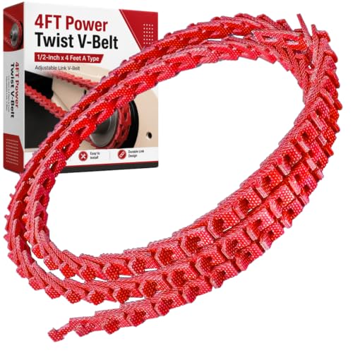 Ketofa 1/2 Inch 4 FT Power Twist V-Belt, Adjustable A-Type, 1 Pack