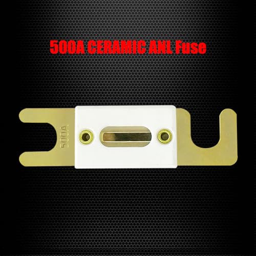 Ampper 35-300A ANL Fuse Holder, 12V in-Line Fuse Box Kit W/ M10 Studs, Fuse - size: ANL 500A 1 Pack