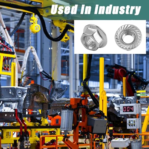50 Pcs M10 x 1.5mm Flange Nuts,304 Stainless Steel Metric Serrated Flange Hex Flange Nuts, Bright Finish Lock Nuts,Silver (Pack of 2) - size: M10 x 1.5, 10mm, 10mm (Pack of 2)