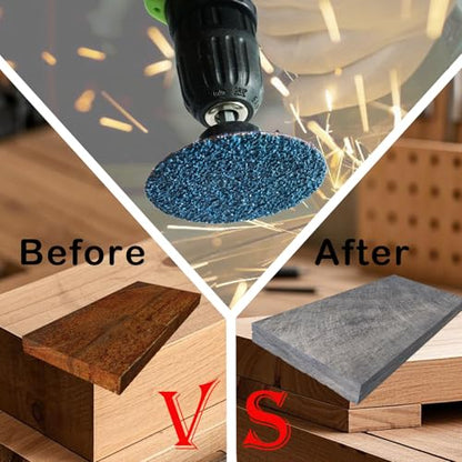 75Pcs 3 inch Quick Change Disc Set, Zirconia Sanding Disc with 1/4" Holder Compatible with Die Grinder Surface Prep Strip Polish Finish Burr Rust Paint Removal - style: 3" Zirconia Sanding Disc