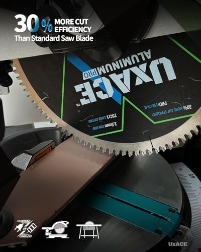 10-Inch 100-Tooth Circular Saw Blade, 5/8-Inch Arbor, Aluminum, Non-Ferrous Metal Cutting Blade, Carbide Tip, Thin Kerf, for Thin Aluminum, Plastic, Composite - size: 10", 5/8" Arbor, 100T