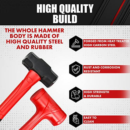 C&T Hammer Set, Fiberglass Handle & Mallet Set, Garage Home Kit - style: 6pc