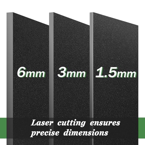 ABS Plastic Sheet 18 x 24 x 1/8 inch Thick 3mm Moldable Plastic Sheet Black Thermoplastic Sheet Good Thermoforming, for DIY Crafts (2, Black, 18 x 24 x 1/8) - size: 18 x 24 x 1/8