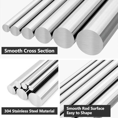 Eoiips 1" Diameter 304 Stainless Steel Round Rod Solid Rod 10" in Length, for DIY Metal Craft & Metal Working Hobbies, 1pcs - size: 1"Dia, style: 10"Length-1pcs