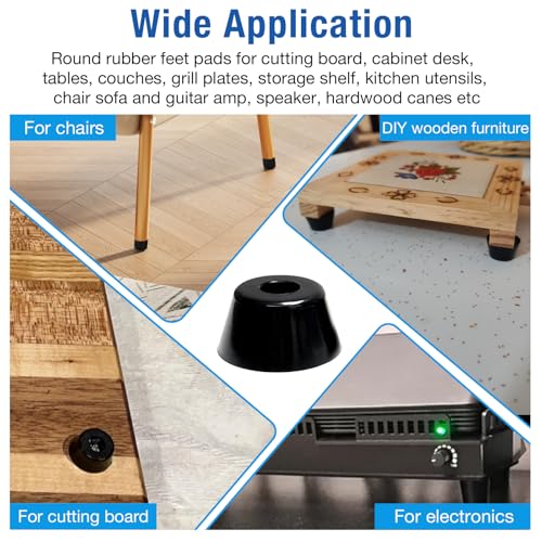 20 Pcs Rubber Feet for Cutting Board with Stainless Screws - size: 7/8" W X 5/8" H