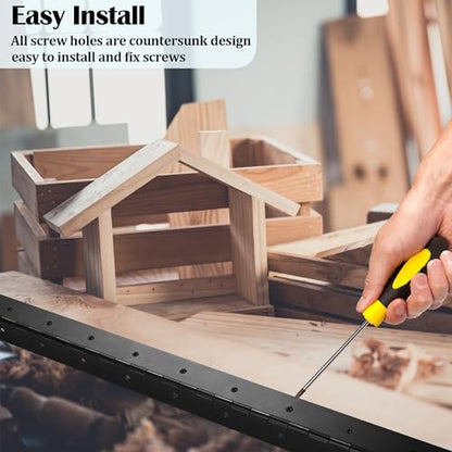 2 Pcs Heavy Duty Piano Hinge 48 Inch x 3 Inch Width, True 0.060'' Thick Stainless Steel Black Piano Hinge for Heavy Duty Cabinet, Door, Toolbox, Wooden Box, Metal Plate, Furniture, Industrial Project - size: 48 Inch (2PCS)