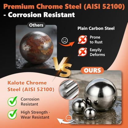 720 Pcs G25 Chrome Steel Bearing Balls Kit, 3/32"-1/4" Imperial - size: 720PCS 3/32"-1/4"