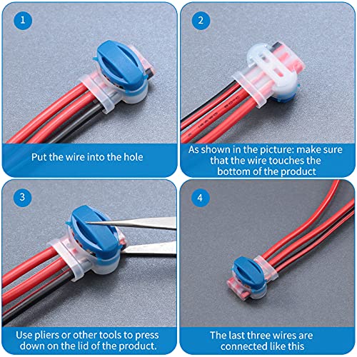TOODOO 120 Pieces 3 Way Wire Connectors Locks Wire Connectors