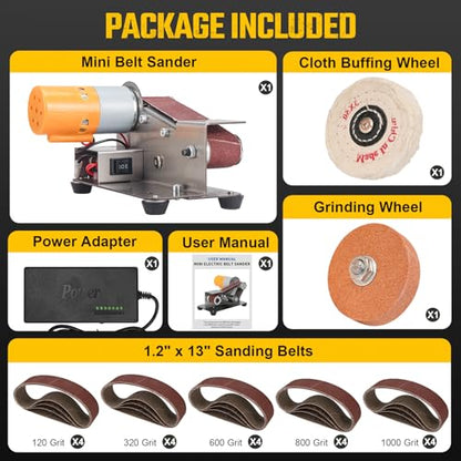 3-in-1 Mini Belt Sander 7-Speed Knife Sharpener Bench Grinder - color: Model.1 Knife Making Plus Kit, size: Model.1 Knife Making Plus Kit