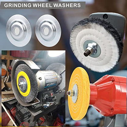 Bench Grinder Arbor Washer/Flange, OD 3-1/10" x ID 5/8" 2 Set - size: OD3-1/10'' x ID 5/8''