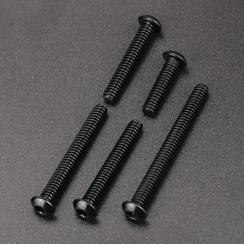 1/4-20 x 1/2" (20 Pack) Button Head Socket Cap Screws Bolts, Stainless Steel 304 (18-8), Allen Hex Drive, Coarse Thread, Fully Threaded, Black Coated - size: 1/4-20 x 1/2"