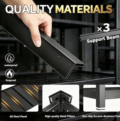 84" H 5-Tier Heavy Duty Storage Shelves, 3000LBS Capacity Adjustable Metal Industrial Garage Shelving Units,Freestanding Storage Rack for Shop and Warehouse, 84" H x 55" W x 24" D - size: 84"H × 55"W × 24"D