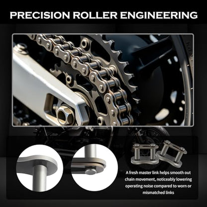 4PCS 420 Chain Master Link for Motorcycle,420 Roller Chain Connector Heavy Duty Alloy Steel,Universal Fit Replacement Motorcycle Chains/Bike Chains Master Link for Go Kart,Mini Bike