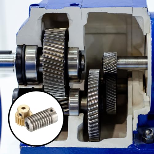 uxcell Worm Gear Set 20T 1:20 Reduction Rate1045 Steel Rod 8mm Bore - size: Gear-4mm, Rod-8mm Bore, style: 0.8M-20T