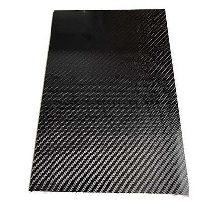 – 300mm x 200mm x 1mm – 100% - Pure Carbon Fiber Laminate Plate Panel – Black - 3K Plain Weave - Glossy Surface – for CNC Machining, Drones, Radio Control Cars, Boats – Nano tech Material - size: 1 - Plate