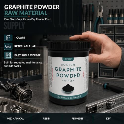 TITGGI Graphite Powder, 1 Quart Jar, Fine Black Graphite Raw