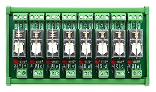 Electronics-Salon DIN Rail Mount AC/DC 24V Control 8 SPDT 16Amp Pluggable Power Relay Module, G2R-1-E - style: 8 Channel 24V