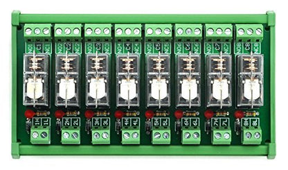 Electronics-Salon DIN Rail Mount AC/DC 24V Control 8 SPDT 16Amp Pluggable Power Relay Module, G2R-1-E - style: 8 Channel 24V