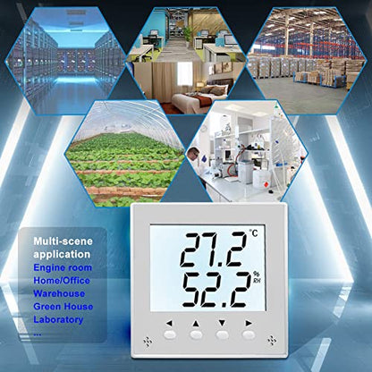 Digital Temperature and Humidity Sensor with Modbus RS485, Industrial High Accuracy Monitoring Transducer Thermometer Hygrometer with LCD Display DC10~28V - size: OLED-S