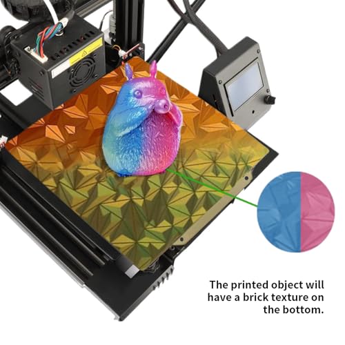 BORDSTRACT Double-Sided Build Plate, PEI Spray Texture + PEO Chameleon Spring Steel Flexible Plate 300x300mm Without Soft Magnetic Base for Most Models of 3D Printer Platforms - style: PEI spray + PEO chameleon 300*300mm