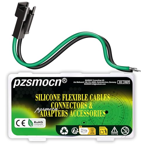 20Pieces JST SM 2.5mm 2 Pin 20AWG Silicone Connector Kit 20cm Set - size: 2-Pin, style: JST-SM-F