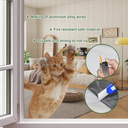 3x25' Aluminum Window Screen mesh, Replacement Mosquito Net Roll, Black - color: Black, size: 3'x25'