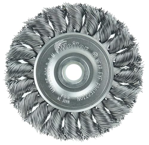 Weiler 08014 3" Standard Twist Knot Wire Wheel .014" Steel Fill 1/2"-3/8" Arbor Hole Made in the USA (Pack of 10) - size: .014 Wire Size, style: Pack of 10