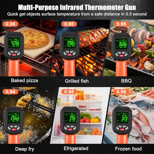 -58°F ~3272°F 50:1Ratio FKM Infrared Thermometer High Temperature Gun - color: Orange