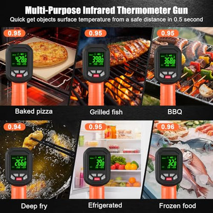 -58°F ~3272°F 50:1Ratio FKM Infrared Thermometer High Temperature Gun - color: Orange