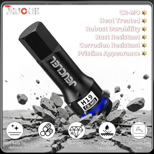 19mm Hex Impact Bit Socket, H19 1/2" Drive Allen Socket, Cr-Mo - size: 1PC | H19 19MM