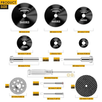44 Pcs Black Cutting Wheel Set Compatible with Plastic for Rotary Tool - color: Black