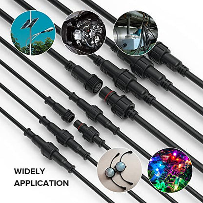 BTF-LIGHTING 4 Pin Electrical Connector 20AWG IP65 Male Female Connector 7.87in/20cm Extension Cable for Car,Truck,Boat,Indoor/Outdoor LED Strip Lights/String 22mm Nut Big Size 5 Pairs - size: 4 PIN Big Size